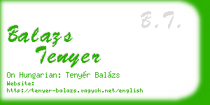 balazs tenyer business card