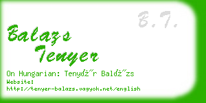 balazs tenyer business card